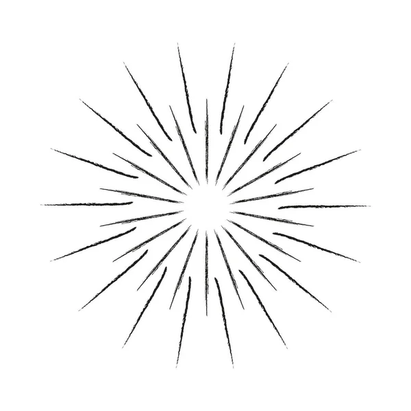 Linear drawing of rays of the sun in vintage style for web design — Stock Vector