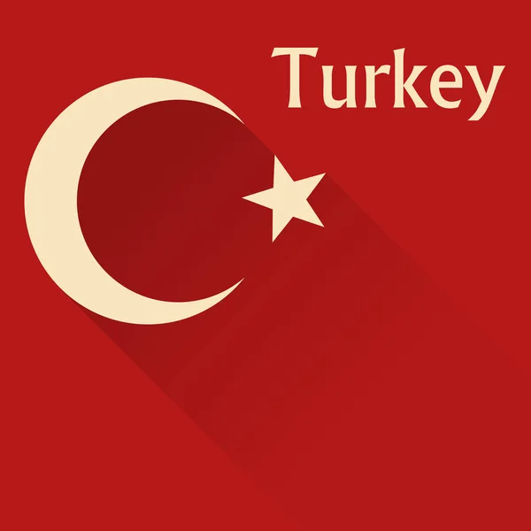 Vlag van Turkije in flat voor webdesign — Stockvector