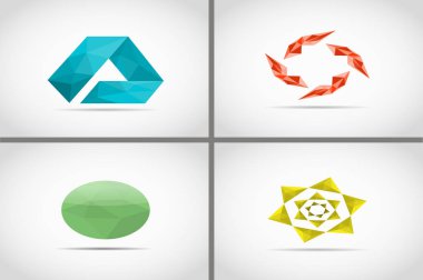 Düşük Poli geometrik logosu web tasarımı için