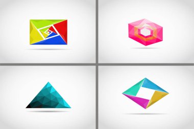 Düşük Poli geometrik logosu web tasarımı için
