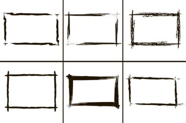 Grunge çerçeve koleksiyonu. vektör tasarım illusration.