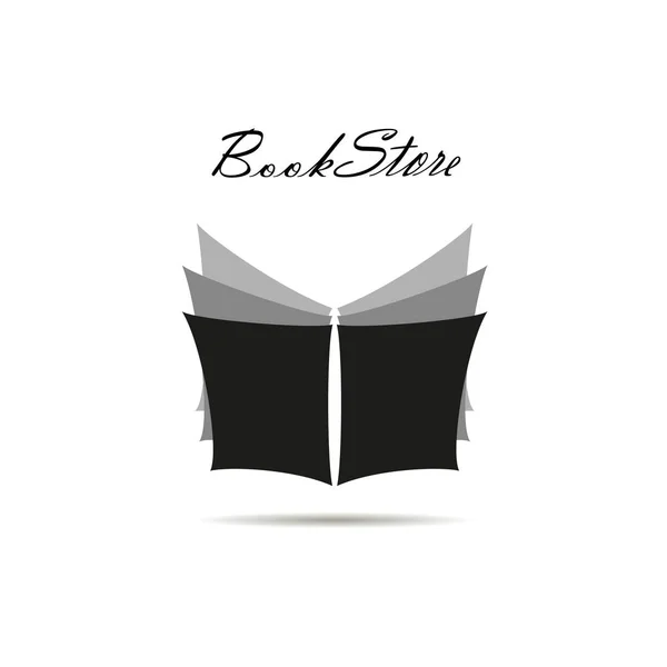 Βιβλιοπωλείο ή βιβλίο λογότυπο κατάστημα για το σχεδιασμό ιστοσελίδων — Διανυσματικό Αρχείο