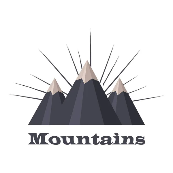 Logotipo da montanha com raios para web design — Vetor de Stock