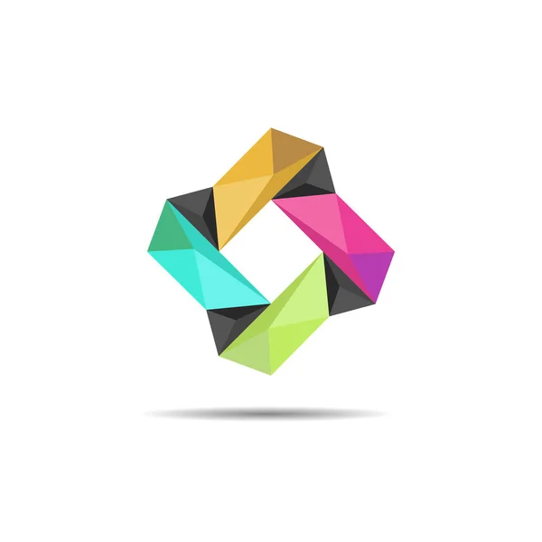 Τετράγωνο λογότυπο για το σχεδιασμό ιστοσελίδων — Διανυσματικό Αρχείο