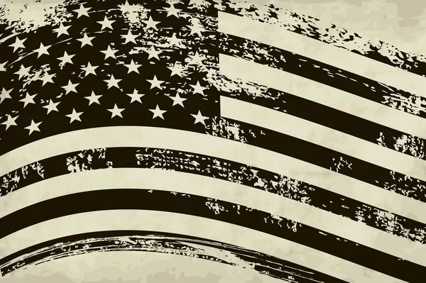 Amerikan bayrağı arka plan. Grunge, retro, vintage — Stok Vektör