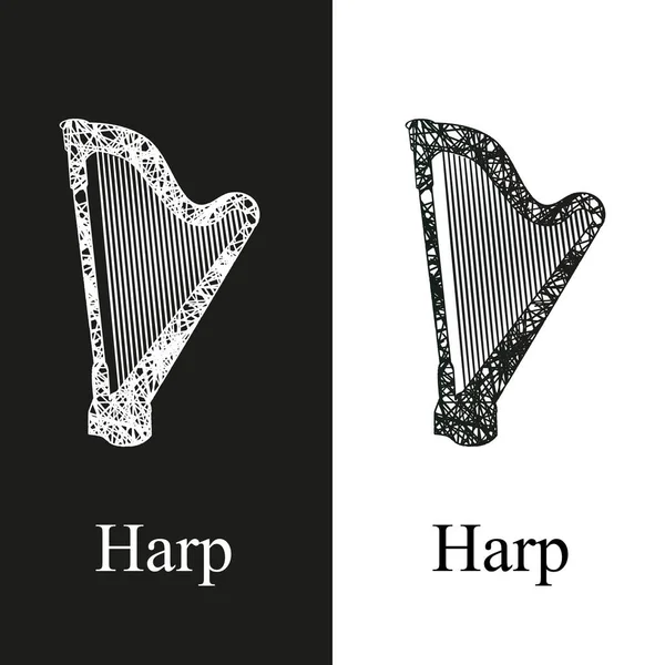 Harp set for web — Stock Vector