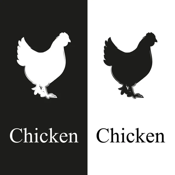 Chicken logo for web — Stock Vector