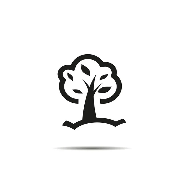 Träd ikonen begreppet ett stiliserat träd med blad — Stock vektor