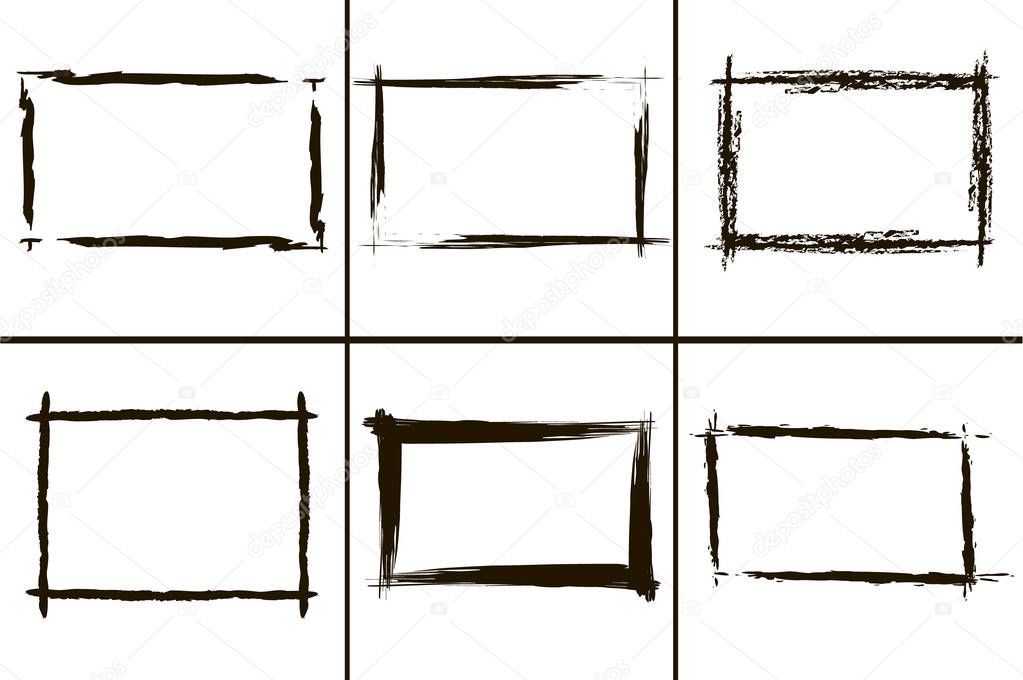 Grunge Frames Collection. Vector Design Illusration.