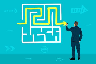 Kurmak a eriyik labirent içinde iş adamı