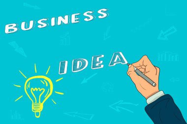 Bir iş adamı el bir iş fikri yazıyor