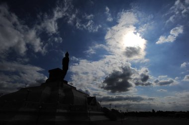 İşareti sembol barış Budizm Buda stand görüntüsüdür 