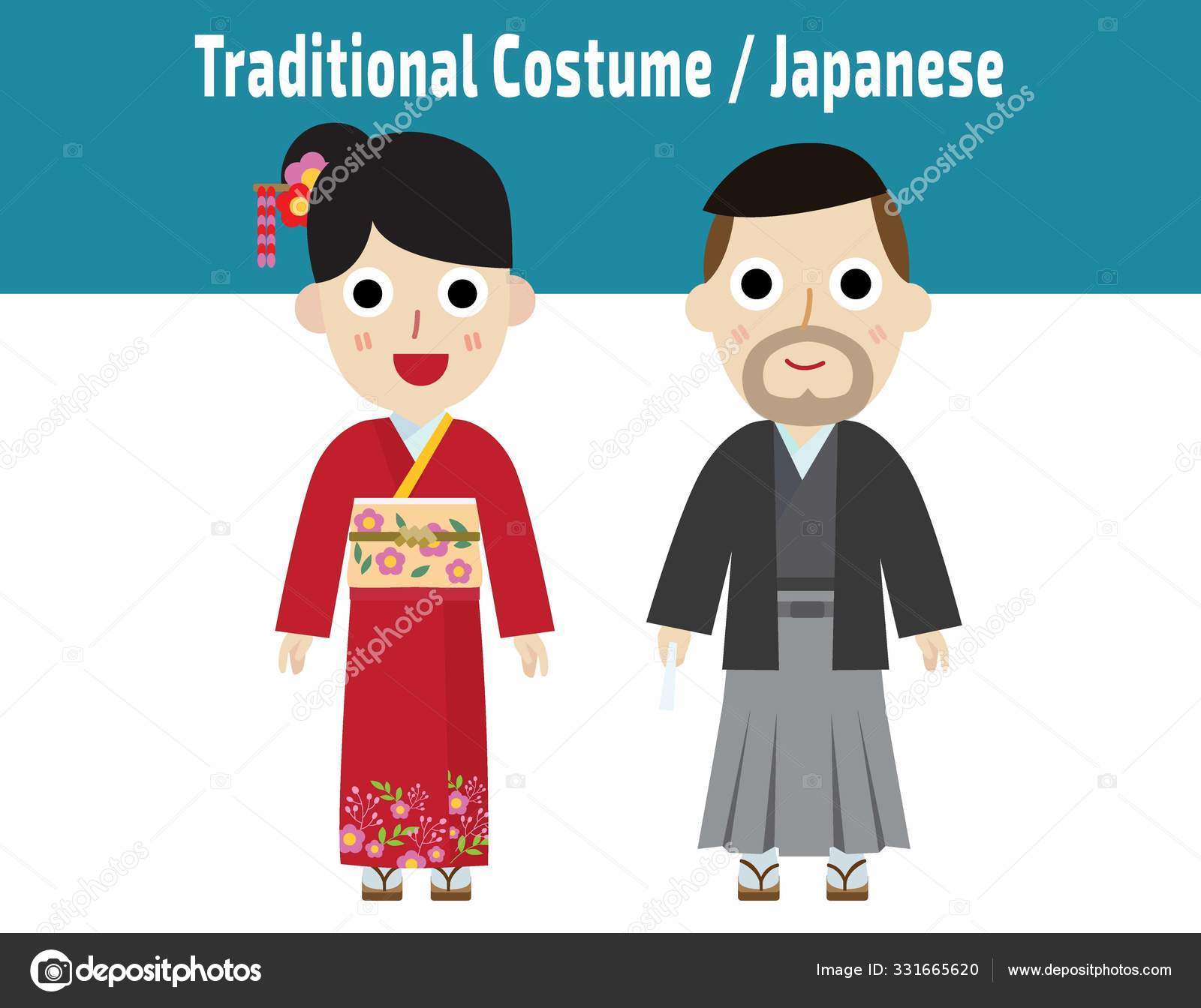 Japan man woman people character. National traditional costume dress clothing. cartoon flat vector illustration Stock Vector Image by ©phanuchat10700@ #331665620 Japan man woman people character. National traditional costume dress clothing. cartoon flat vector illustration Stock Vector Image by ©phanuchat10700@ #331665620