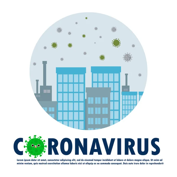 Ιδέα Της Καραντίνας Του Coronavirus Μείνετε Στο Σπίτι Πόλη Είναι — Διανυσματικό Αρχείο