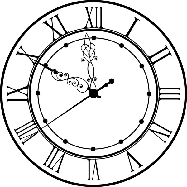 Horloge rétro avec cadran romain — Image vectorielle