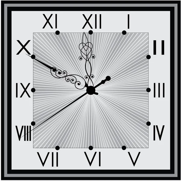 Reloj retro con esfera romana — Vector de stock