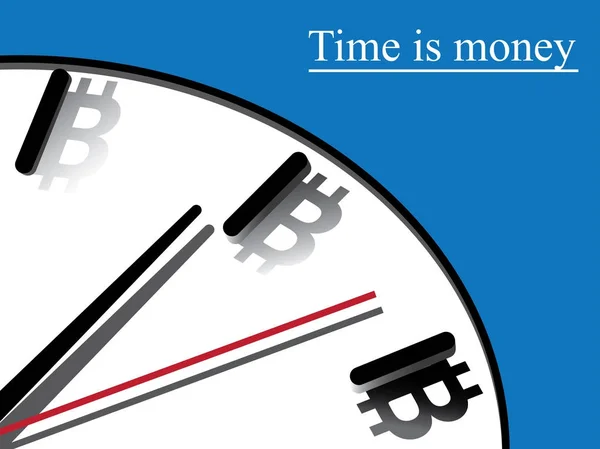 resimde saat ve bitcoin ile