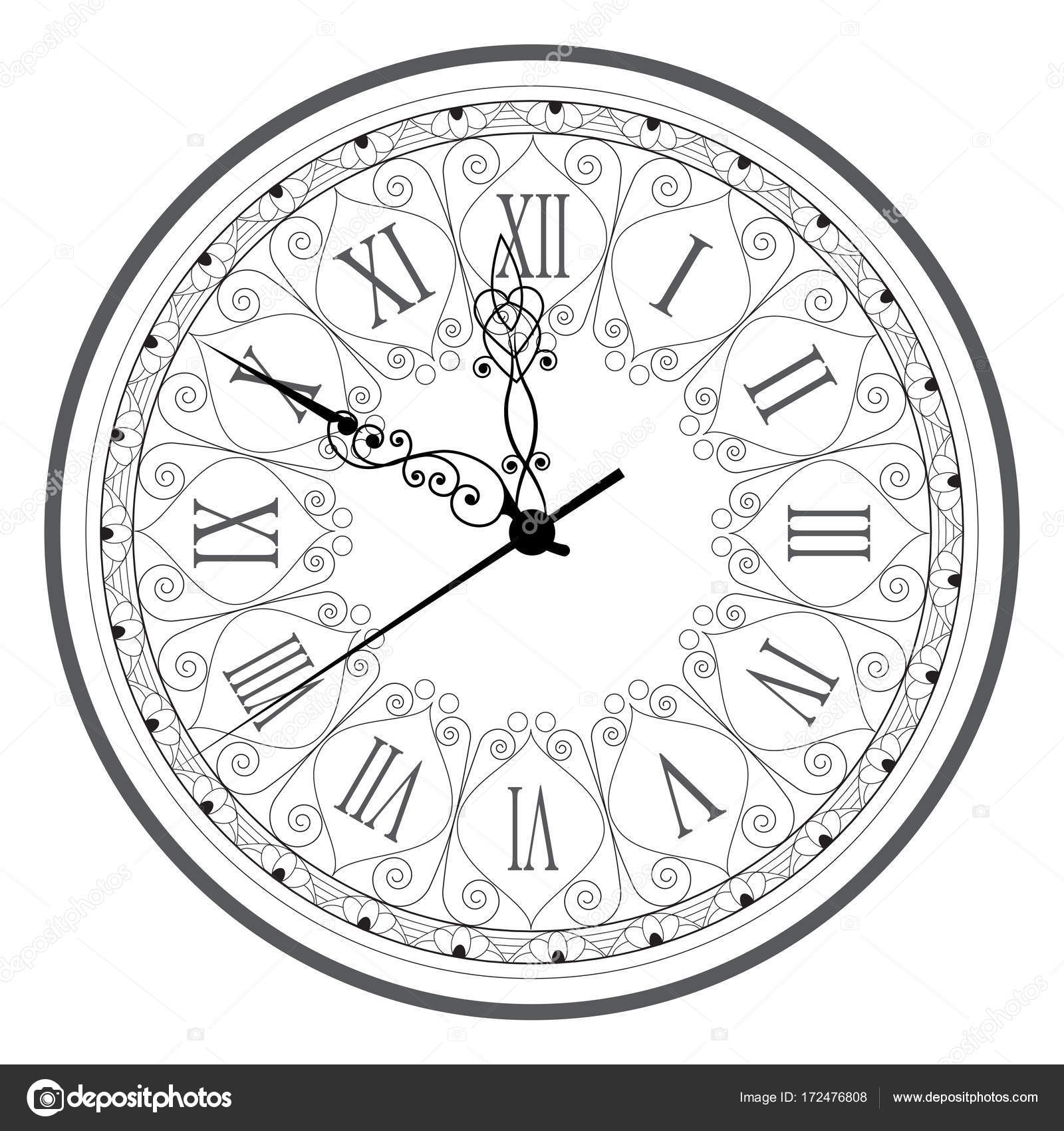 Retro clock with Roman Dial Stock Vector Image by ©ovi801 172476808