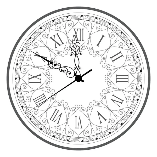 Relógio retro com mostrador romano — Vetor de Stock