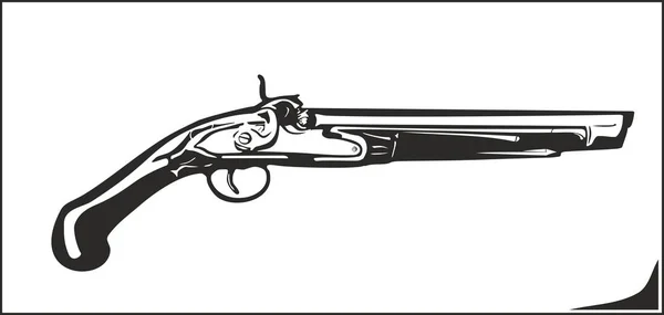 Vektör çizim eski Çakmaklı tüfek — Stok Vektör