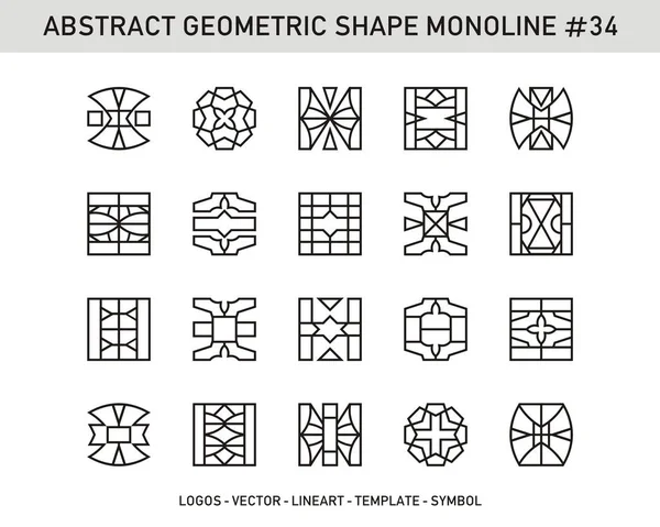 Monolina geométrica - Elemento de ornamento icono de símbolo Vector — Vector de stock