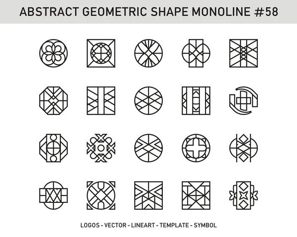 Conjunto de monolina de forma geométrica abstrato moderno . — Vetor de Stock