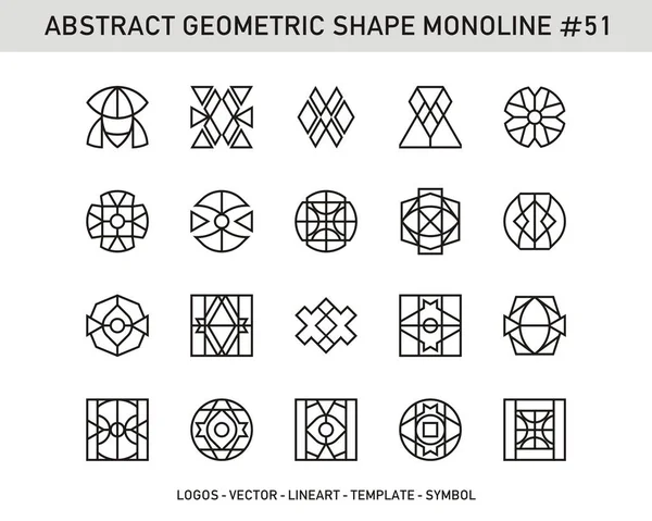 Conjunto de monolina de forma geométrica abstrato moderno . — Vetor de Stock