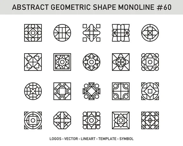 Conjunto de forma geométrica abstracta moderna Monoline . — Vector de stock