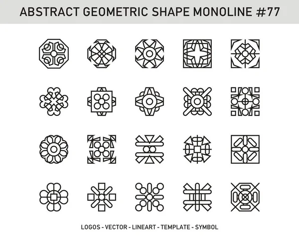 Conjunto de logotipos vectoriales geométricos abstractos. Línea delgada. Fondo de patrón de diseño Stock — Vector de stock