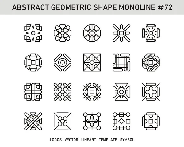 Conjunto de logotipos vectoriales geométricos abstractos. Línea delgada. Fondo de patrón de diseño Stock — Vector de stock