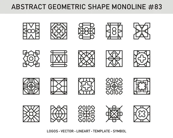 Conjunto de logotipos vectoriales geométricos abstractos. Línea delgada. Fondo de patrón de diseño Stock — Vector de stock