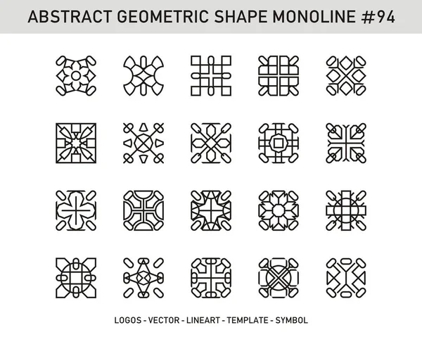 Conjunto Elementos Geométricos Formas Imposibles Aislados Blanco Diseño Línea Ilustración — Vector de stock