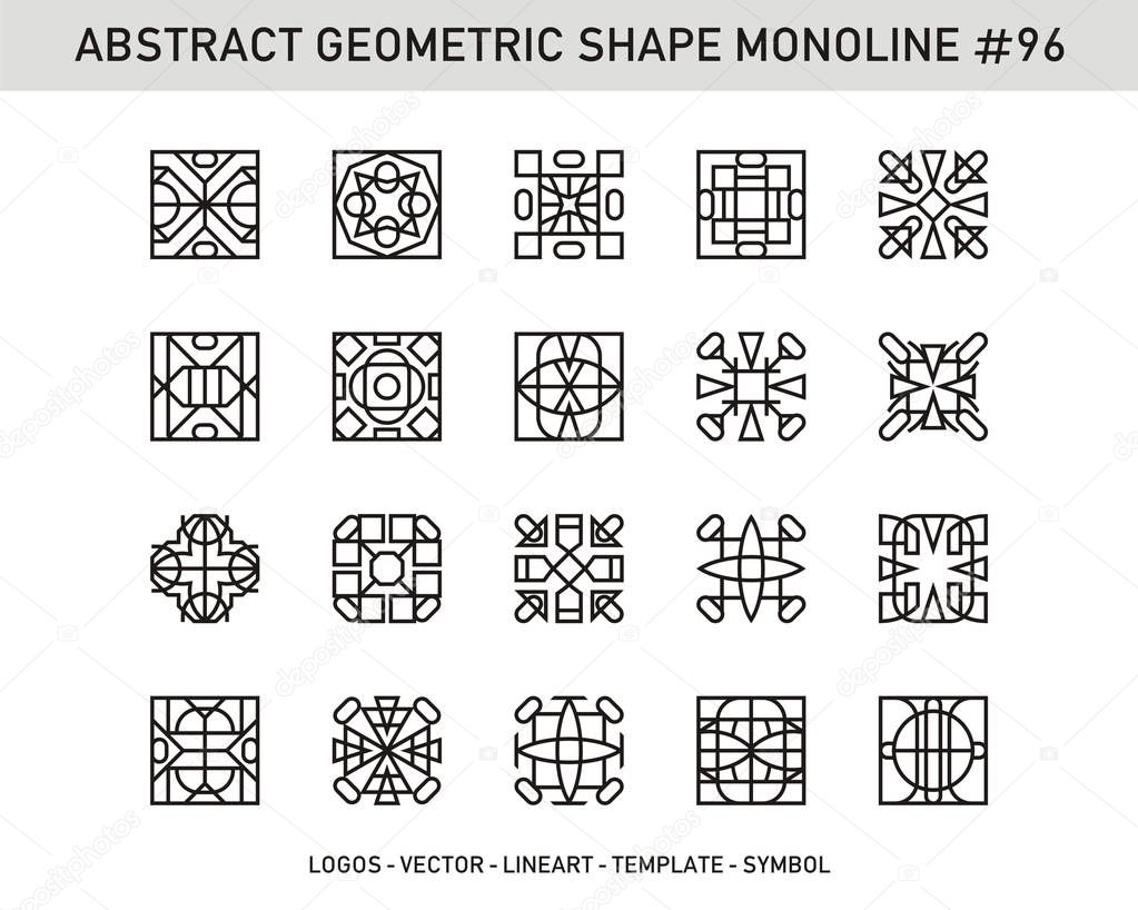 Set of geometric elements, impossible shapes, isolated on white, line design, vector illustration