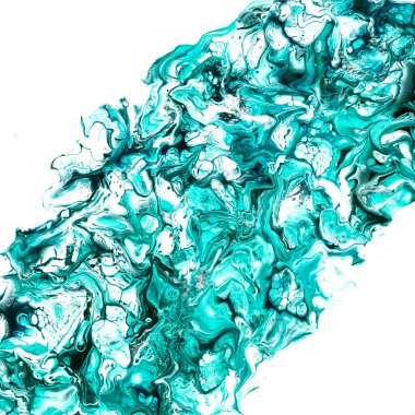 Soyut akrilik yeşil akrilik ve turkuaz gölgeler. Renkli duvar kağıdı.