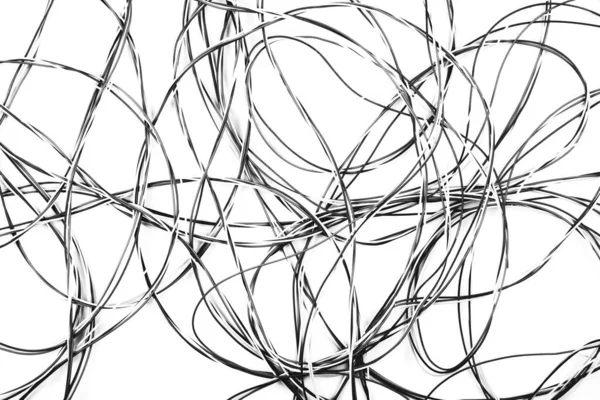 Black and white wires and cables creative abstract background.