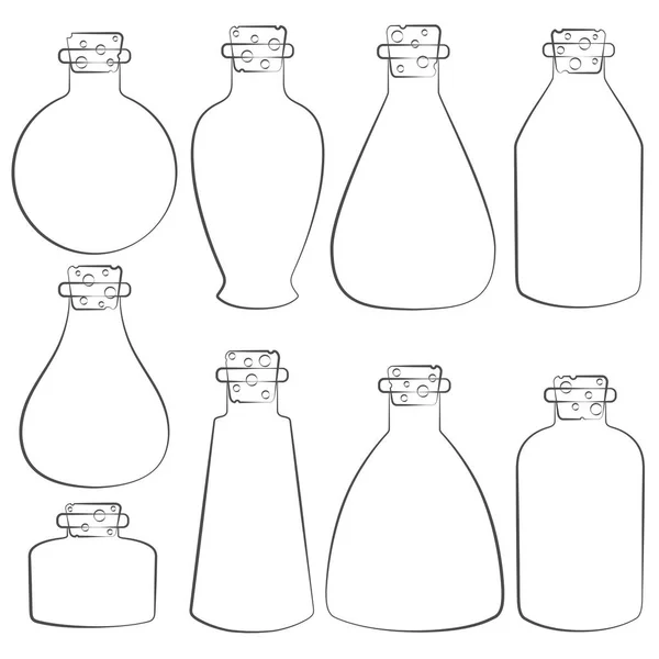 Conjunto de vetores com a imagem dos frascos, tubos. Objetos isolados . — Vetor de Stock