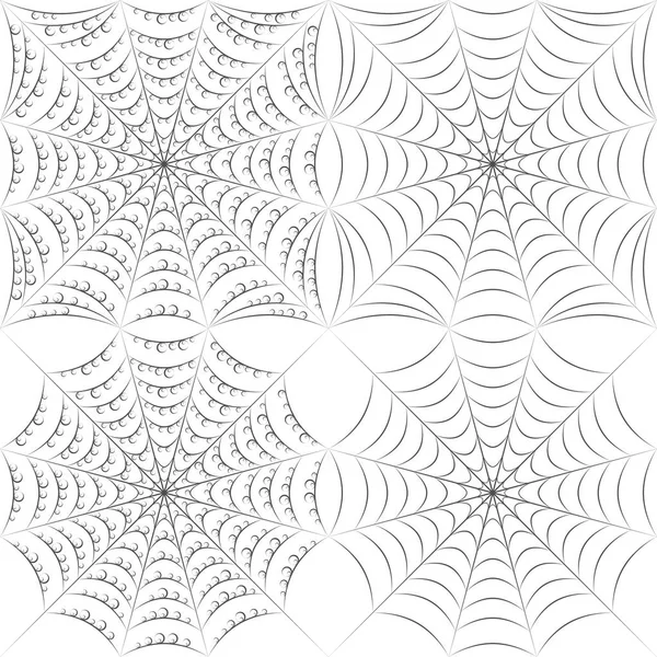 クモの巣と滴ベクトル パターンのセット — ストックベクタ