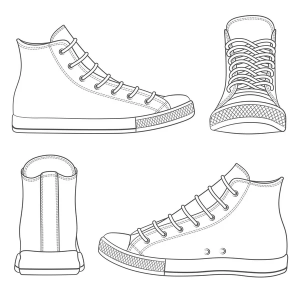 Vektör spor ayakkabı ile lastikbotlar ayarla. Beyaz izole nesneleri.