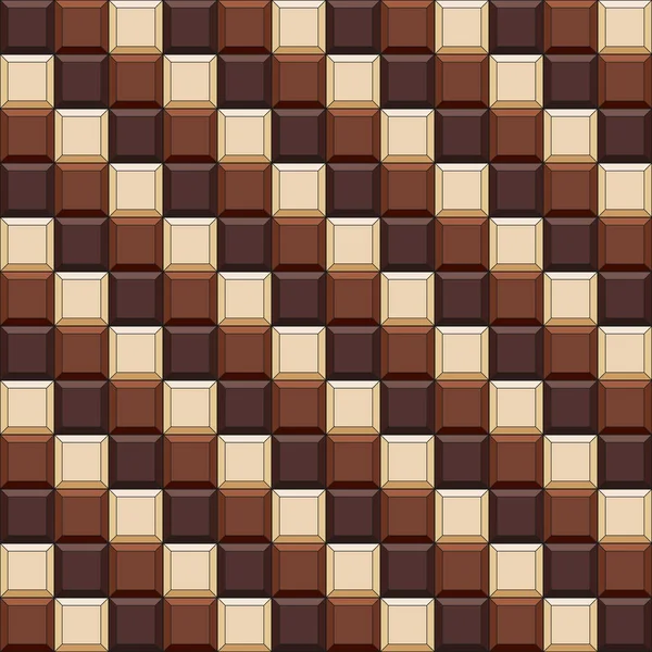 Patrón Sin Costuras Con Cubos Chocolate Azulejos Fondo Color Vectorial — Vector de stock