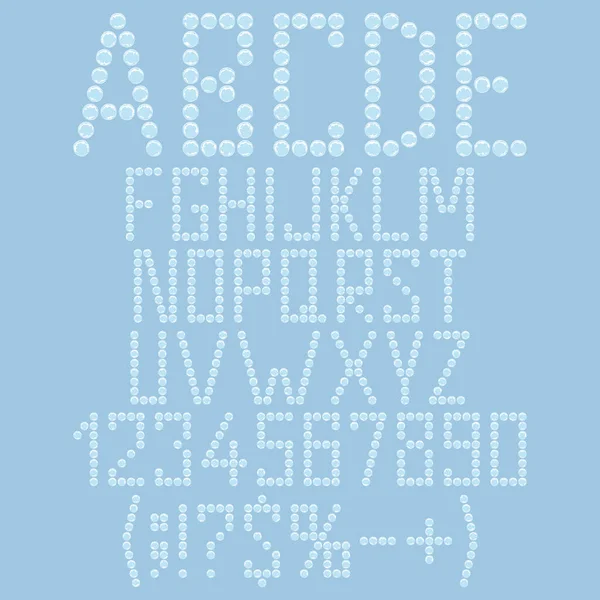 Alfabeto Letras Números Signos Hechos Burbujas Plástico Envoltura Burbujas Embalaje — Archivo Imágenes Vectoriales