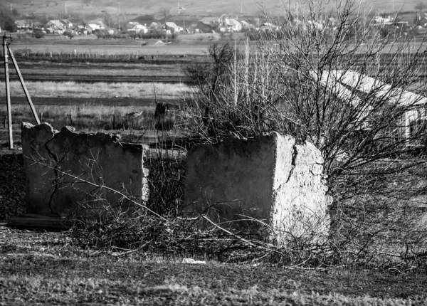 Vista do campo. Ucrânia, aldeia de Ivanovka — Fotografia de Stock