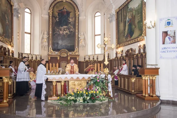 Cambio Obispos Llevó Cabo Catedral Iglesia Católica Romana Ciudad Odessa — Foto de Stock