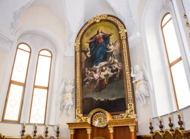 Roma Katolik Kilisesi 'nin Katedrali, Odessa City, Ukrayna, 25 Şubat 2020, Catherine Caddesi. Bir gazetecinin fotoğrafı.