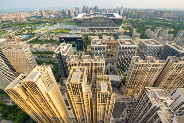 Chengdu globales Zentrum und Gebäude Weitwinkel — Stockfoto