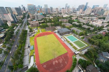 Huaxi Sichuan Üniversitesi kampüsü havadan görünümü