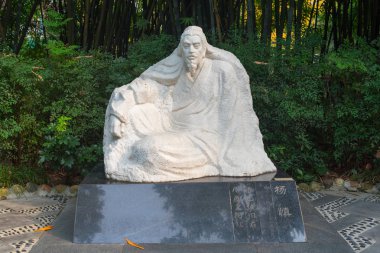 Yangshen Çinli şair taş heykel