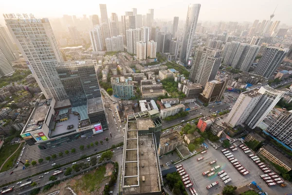 Chengdu Skyline Hochwinkel-Luftaufnahme — Stockfoto
