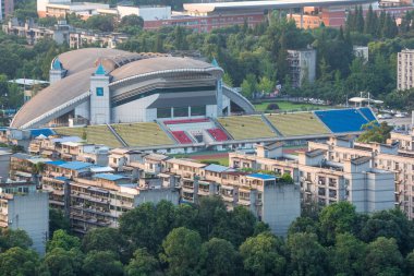 Chengdu 'daki Sichuan Üniversitesi Stadyumu hava manzarası