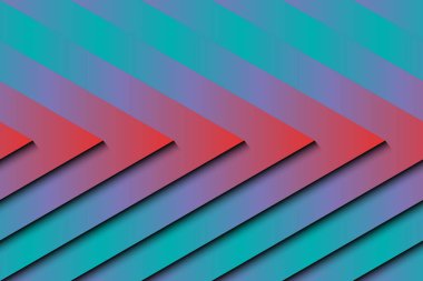 Abstract blue and red metallic triangles background with paper cutout 3D style