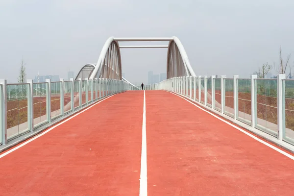 Homme debout sur la voie verte de Chengdu Tianfu — Photo